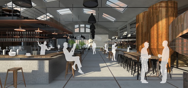 De entree van MOUT aan de marktzijde.